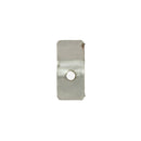 Metal fixing plate for rectangular plastic grommet plate, handbrake rod passes through bulkhead.