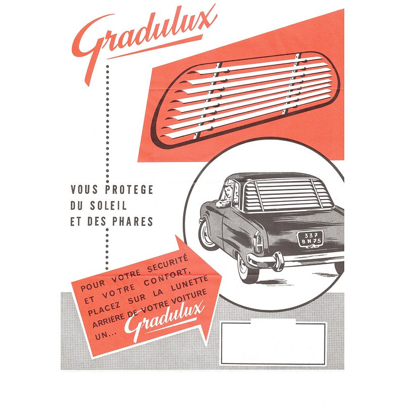 Aluminium louvre blind for 2cv rear - proper period accessory - straight from the '60's.