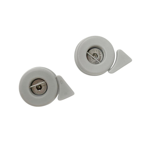 Window clip, grey, SET OF TWO, 1 left, 1 right, new Burton technology, fasten with an Allen 'hex' key, black plastic catch, top of door.
