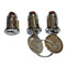 Lock barrels, set of 3 and 2 keys, 2cv4/2cv6. (Not Dyane) Best quality. See description notes.