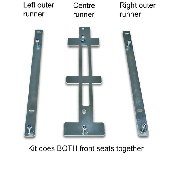 Front seat rails extender kit, allows TWO front seats to move further back, simple to fit 'bolt on' kit.