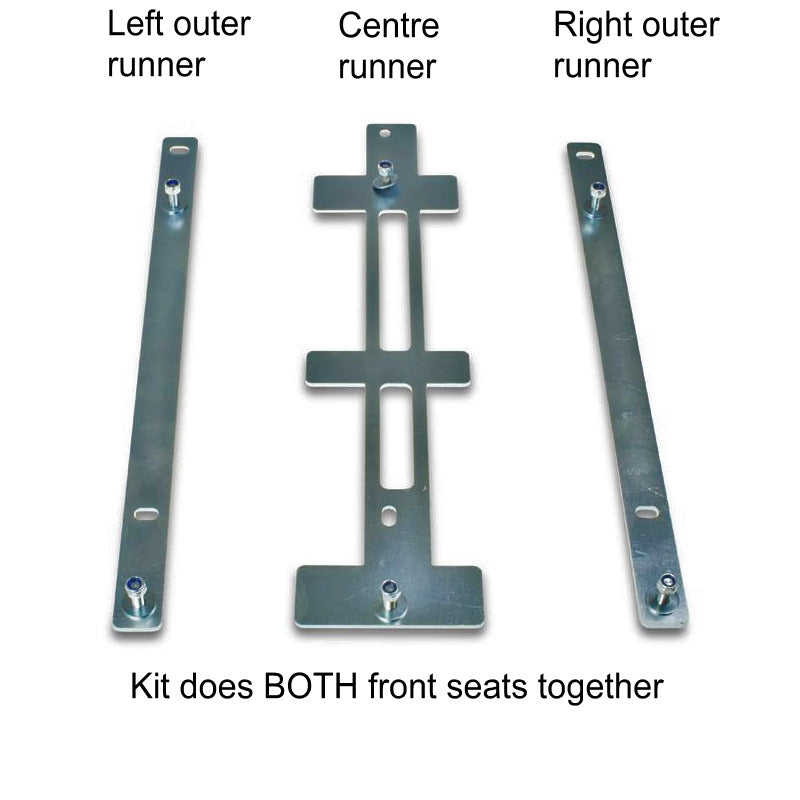 Front seat rails extender kit, allows TWO front seats to move further back, simple to fit 'bolt on' kit.