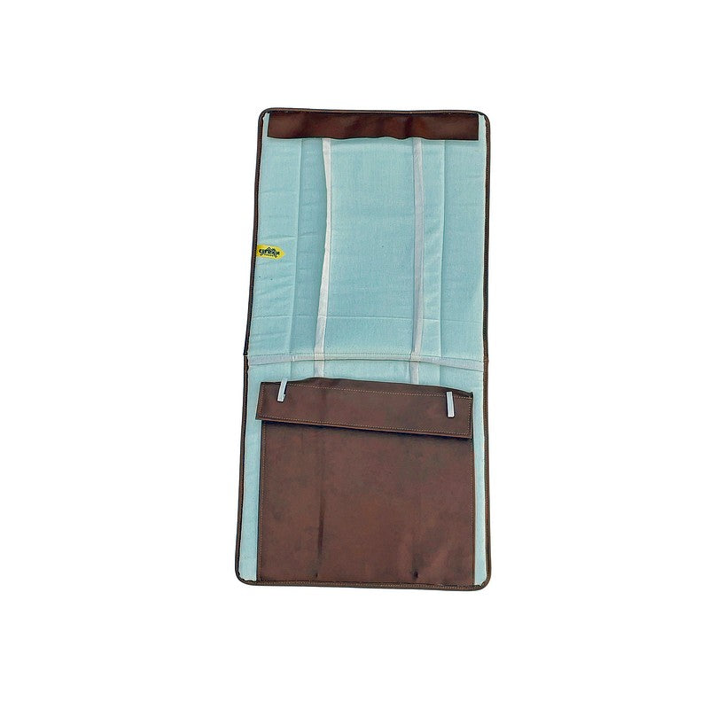 Tan brown, fairly hard flat vinyl, seat cover pads with fitted wires only for front of AZU or AK, price for one pair.