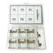 Glass fuse assortment in selection box, 36 fuses and 2 fuse box connectors