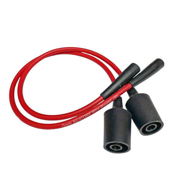 HT leads, set of 2, 2cv only, red silicone, made in Italy.