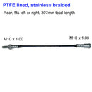 PTFE lined, stainless braided, brake flexible pipe hose, rear, 2cv/AU/AZU 06/1952 until 07/1964. Price per one but two needed per car.