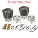 Big bore complete engine kit, 652cc, 77mm, 9.0:1 c.r., for 2cv6 or Dyane 6. SEE DESCRIPTION NOTES FOR JET SIZES.