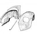 Thin tubular support rod to steady Dyane front wing via headlight housing mounting point.