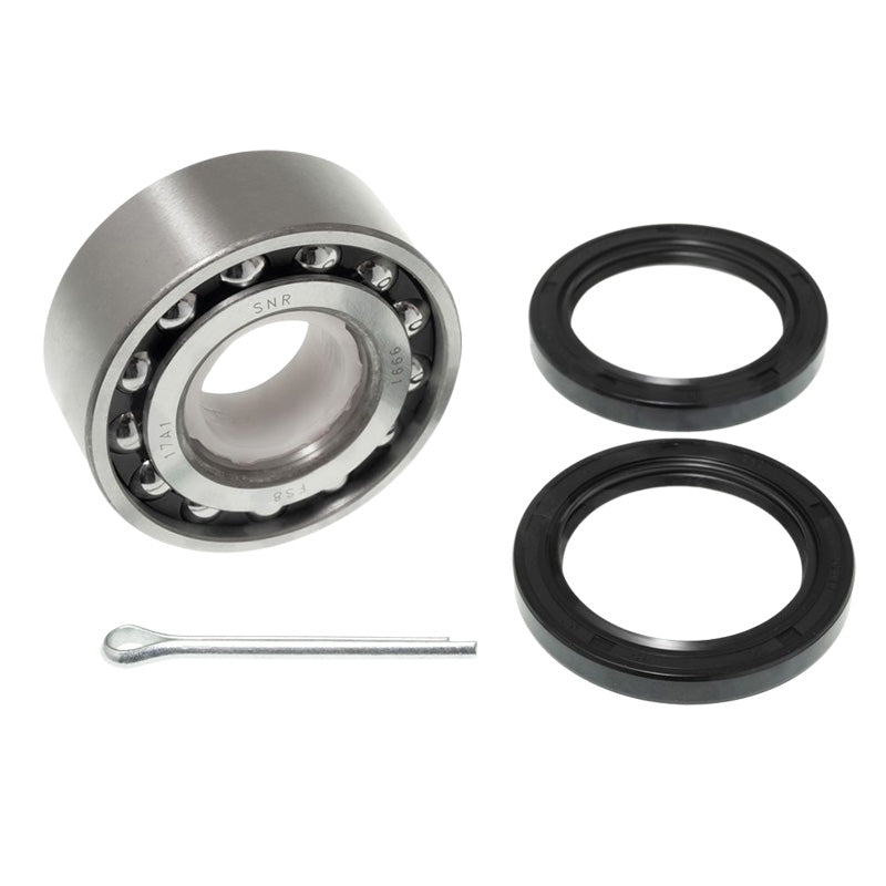 Wheel bearing KIT 2cv/Dyane, SNR bearing only, fits front or rear, includes seals and split pin. See description notes.
