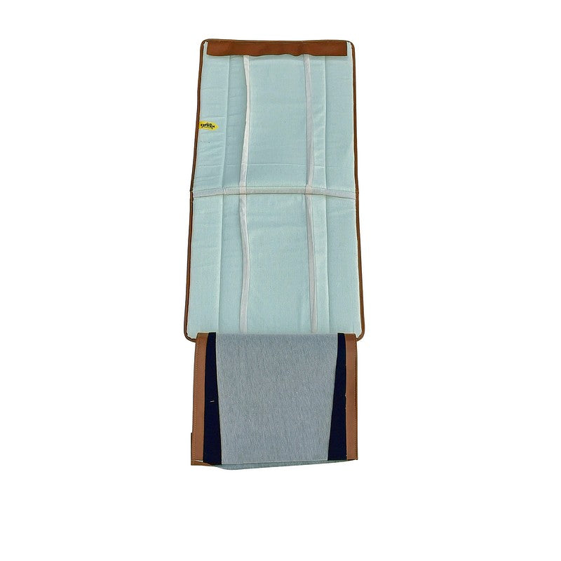 Tan brown, fairly hard flat vinyl, seat cover pads with fitted wires only for front of AZU or AK, price for one pair.