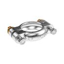 Clamp, exhaust, 47mm, Burton, cast CA15 STAINLESS steel , crossbox to interpipe 2cv6 etc. Only 1 on car.