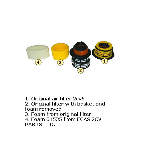 Air filter sponge refill for use with plastic air filter housing.