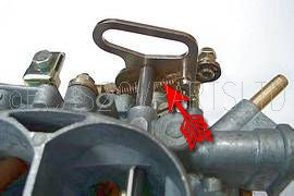 Return spring choke flap lever 26/35 oval top carburettor (often drops off)