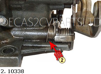 Carburettor spindle return spring for 26/35scic  (twin choke, oval top), 18/26, inner, larger spring, July 1980 onward.