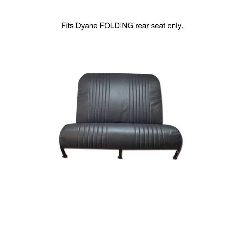 Seat cover, for Dyane rear FOLDING seat, weekend version only, top quality black perforated targa vinyl.