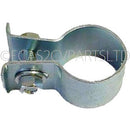 Support clamp around standard 32mm 2cv6 exhaust tailpipe.