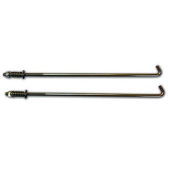 Battery carrier rod, set of two with washers and nuts, threaded M5 in stainless steel.