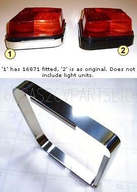 Embellisher in stainless steel for rear lamp base, pair, only fit Seima.