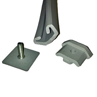 Rubber, grey, central trim & fittings for use on FRONT OR REAR bumper 18901, from 1963 to 1973