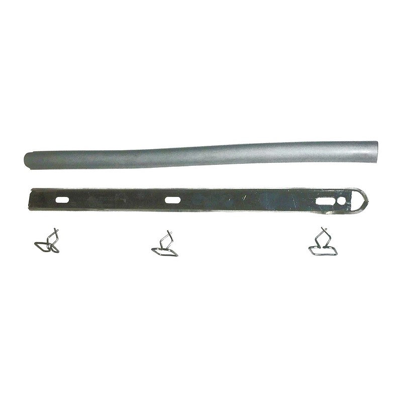 Bumper trim, 2cv up to 1963, rubber with aluminium strip, pale grey, front left or right.