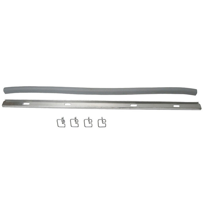 Bumper trim, 2cv up to 1963, rubber with aluminium strip, pale grey, front, middle.