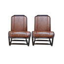 Front seat cover pair, 1 left and 1 right, brown targa vinyl for AK400 and AZU.