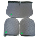 Seat upholstery set, VERY BEST QUALITY, 2 round corners, Charleston, Dolly, grey diamond. Improved quality & fit. You will need to buy other parts to rebuild the seat bases.