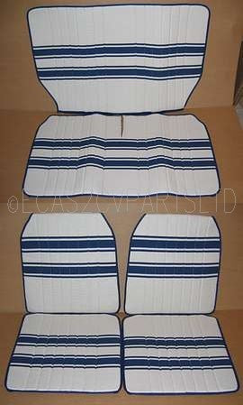 Full set of seat coverings for Beachcomber (Transat, France3). Original type without side end fill ins.