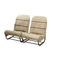 Seat upholstery set, 2 round corners, beige, brown transverse woven stripes, 2cv special. See notes.