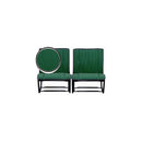 Front bench seat cover pair (2 covers), left and right, green and light green stripes in satin cotton
