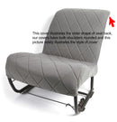 Seat cover complete 2cv 3 piece set, grey diamond stitched, like Dolly & Charleston, 2 rounded corners. Made in France