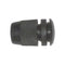 Front sliding window lock knob assembly for Dyane, for 19mm hole in glass, black plastic. NOT FOR MARINE USE, NOT FOR EXPORT.