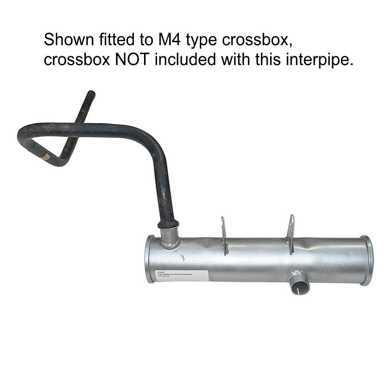 Exhaust interpipe for Dyane 602cc 1st model M4 motor, AK350 M4 motor, right side exit.