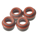 Valve stem seals, RUBBER, 2cv6 etc., 4 seals all of one size, this is the most easy type to fit, October 1967 onward, engine set of 4.