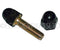 Black plastic, polyethylene, domed cap only, fits M7 set screw or nut head, 11mm hex internal, per 10 pieces.