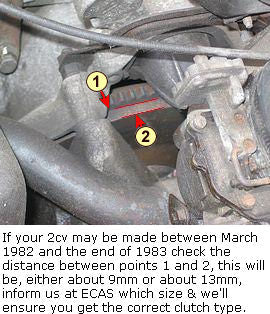 Clutch kit 2cv etc. March 1970 to FEB. 1982, 18 splines (coil spring type), SEE VERY IMPORTANT NOTES.