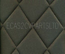 Seat cover complete 2cv 3 piece set, dark grey diamond stitched, 2 rounded corners. See details. Made in France